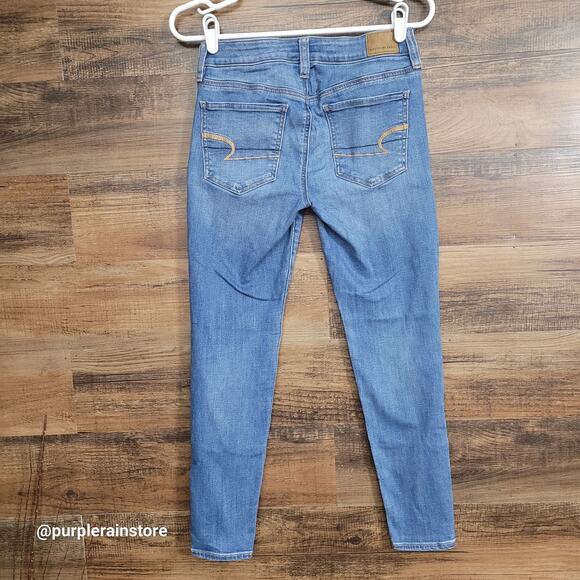 American Eagle Jeans 4S Jegging Low Rise Next Level Stretch Medium Light Wash - Picture 2 of 12